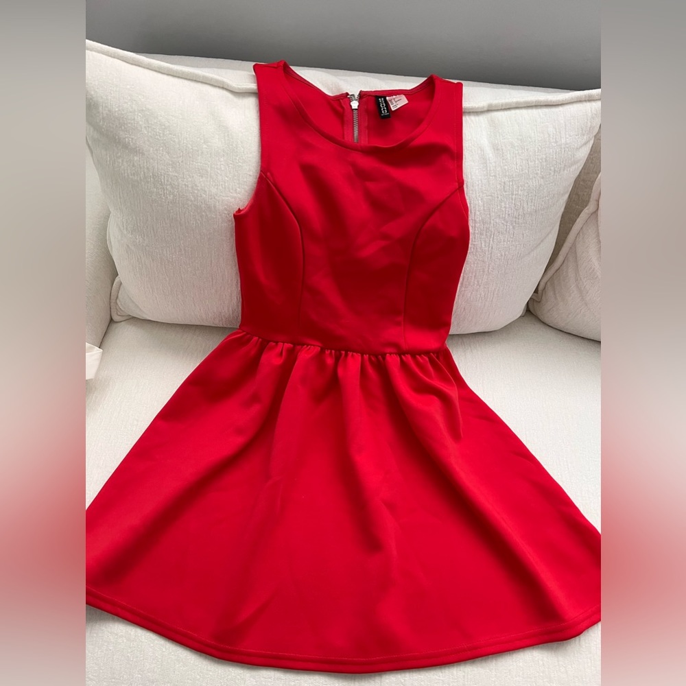 Red flare dress